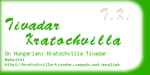 tivadar kratochvilla business card